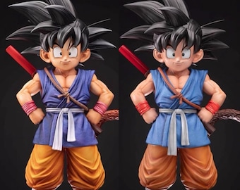 Kid Goku Figure Anime Collectible Statue, Classic Dragon Ball Toy, Son Goku with Power Pole Display Figurine, Otaku Manga Gamer Gift