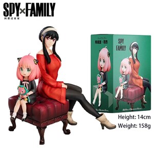 Zestaw figurek z PVC: Spy x Family Yor i Anya Siedzący na Sofie, dekoracja stołu z anime, prezent dla Otaku, kolekcjonerskie figurki Kawaii, figurki z japońskiej mangi