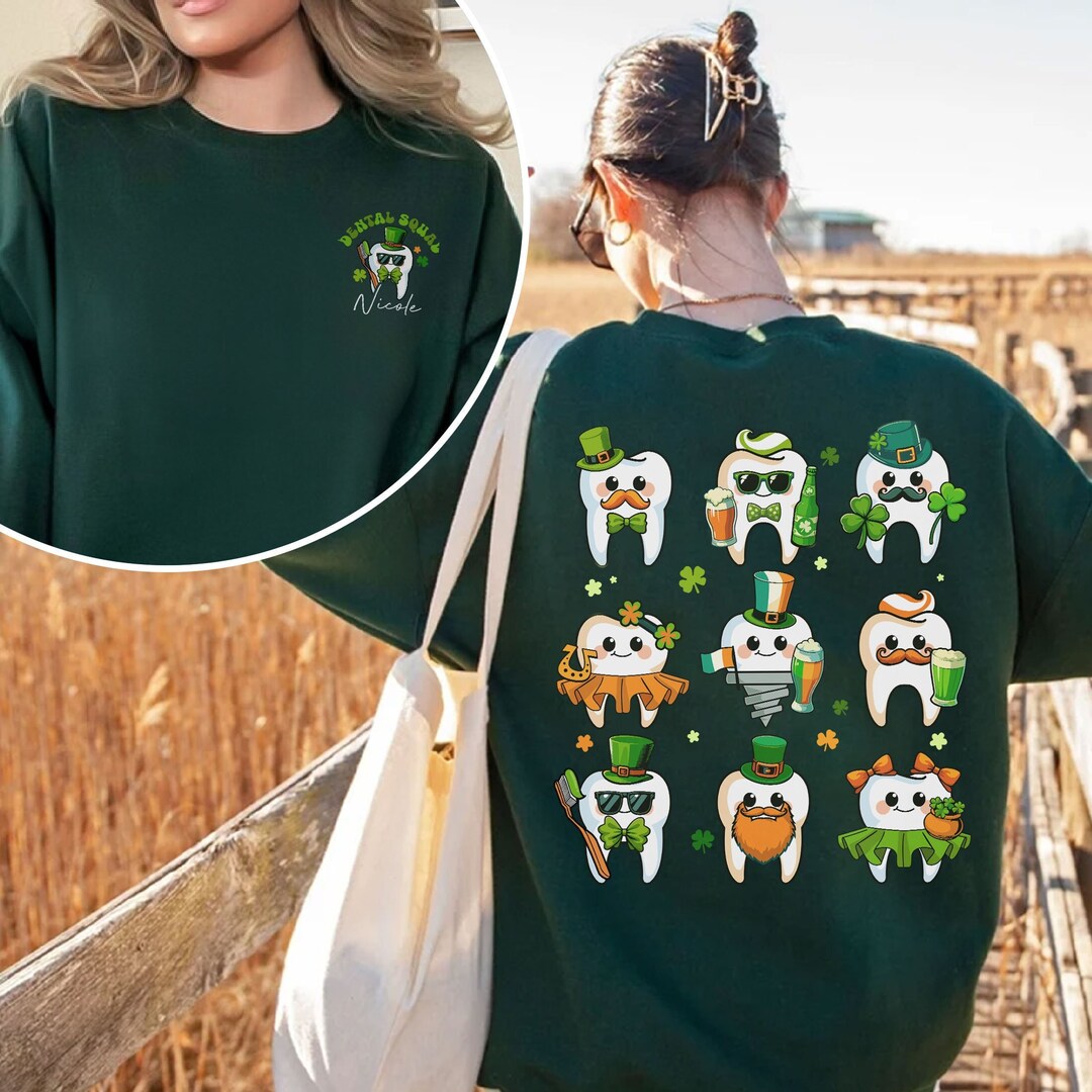 Lucky Dental Assistant Sweatshirt, Dentist Crew Dental Hygienist St