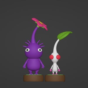 Pikmin Inspired Purple/ White Bundle Set DIGITAL custom made STL file 3D model Download