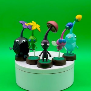 Figura coleccionable en 3D de resina personalizada inspirada en Pikmin 3-4 + Mushroom (2 pulgadas)