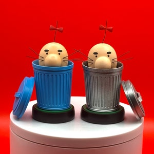 Earthbound/ Mother 3 inspired Trash Can Mr. Saturn custom-made resin 3D print figure collectible (3 in)