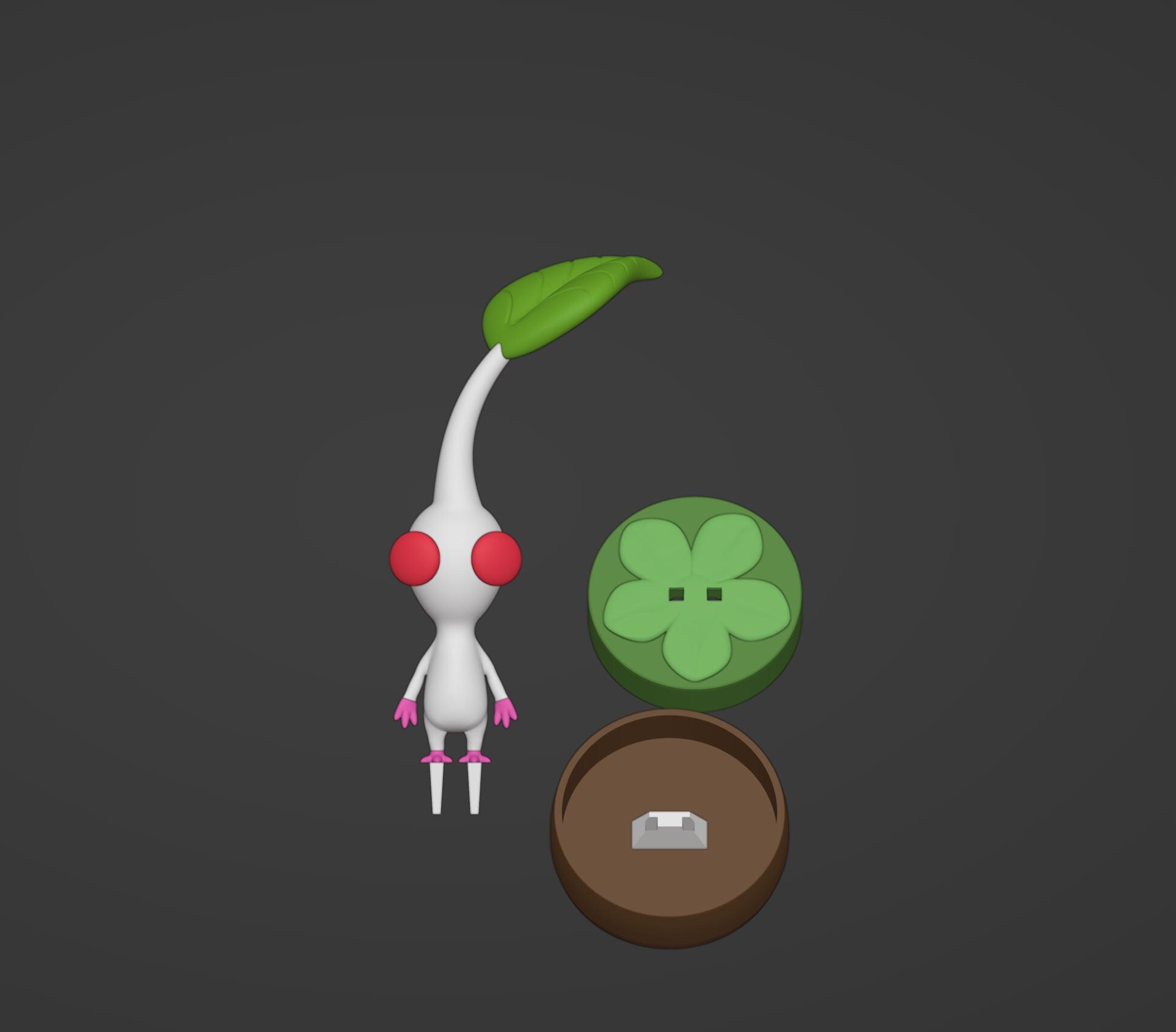 Pikmin Inspired White Pikmin DIGITAL Custom Made STL File 3D Model ...