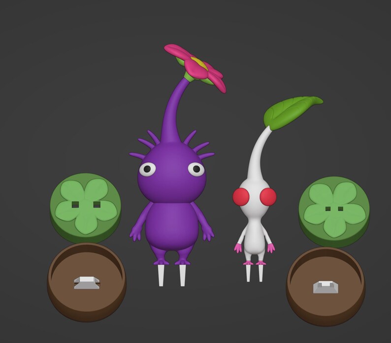 Pikmin Inspired Purple/ White Bundle Set DIGITAL Custom Made STL File ...