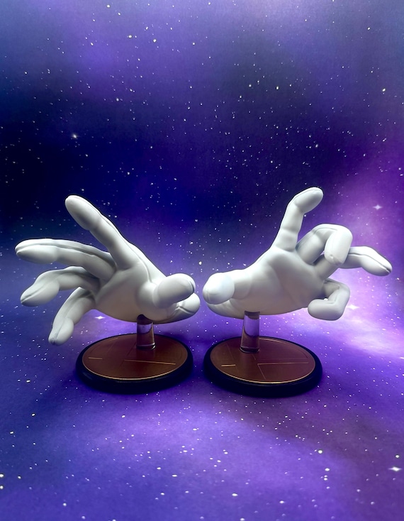 Super Smash Bros Inspired Master and Crazy Hand Custom Resin Print Collectible Nintendo (6in)