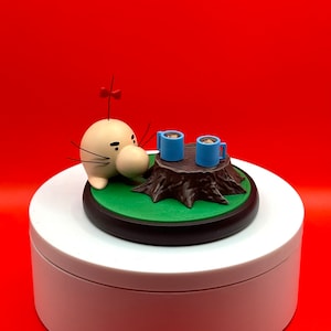 EarthBound/ Mother inspired Mr. Saturn coffee set custom-made resin 3d print figure collectible ( 2 in)