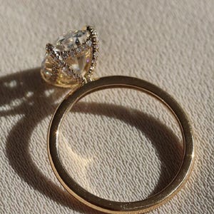3 Ct Oval Cut Moissanite Engagement Ring, Elongated Oval Hidden Halo, Wedding Ring, Romantic Gift for Her