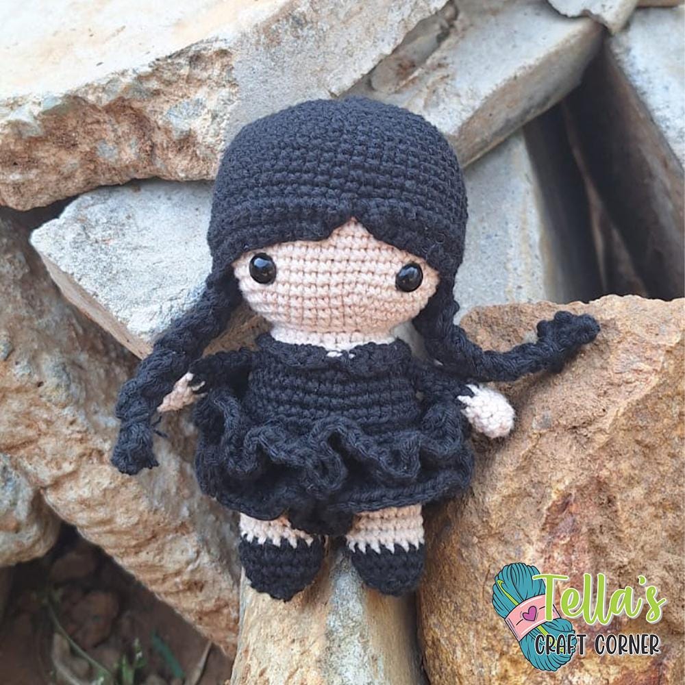 30 Wednesday Crochet Patterns for Dolls, Accessories, and Gothic Gifts 13 Wednesday Amigurumi Doll Pattern