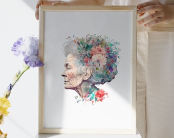 Dementia Awareness Digital Print: Embrace Neurodegenerative Diseases, Including Parkinson's, and Raise Awareness with Inspiring Artwork