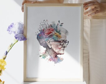 Dementia Awareness Digital Print: Embrace Neurodegenerative Diseases, Including Parkinson's, and Raise Awareness with Inspiring Artwork