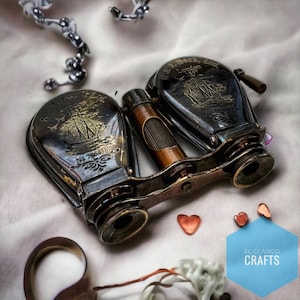 Nautical Maritime Antique Style Brass Personalized Soli BINOCULAR 4" Travelling pocket Telescope Binoculars Antique 1857 Brass Gift