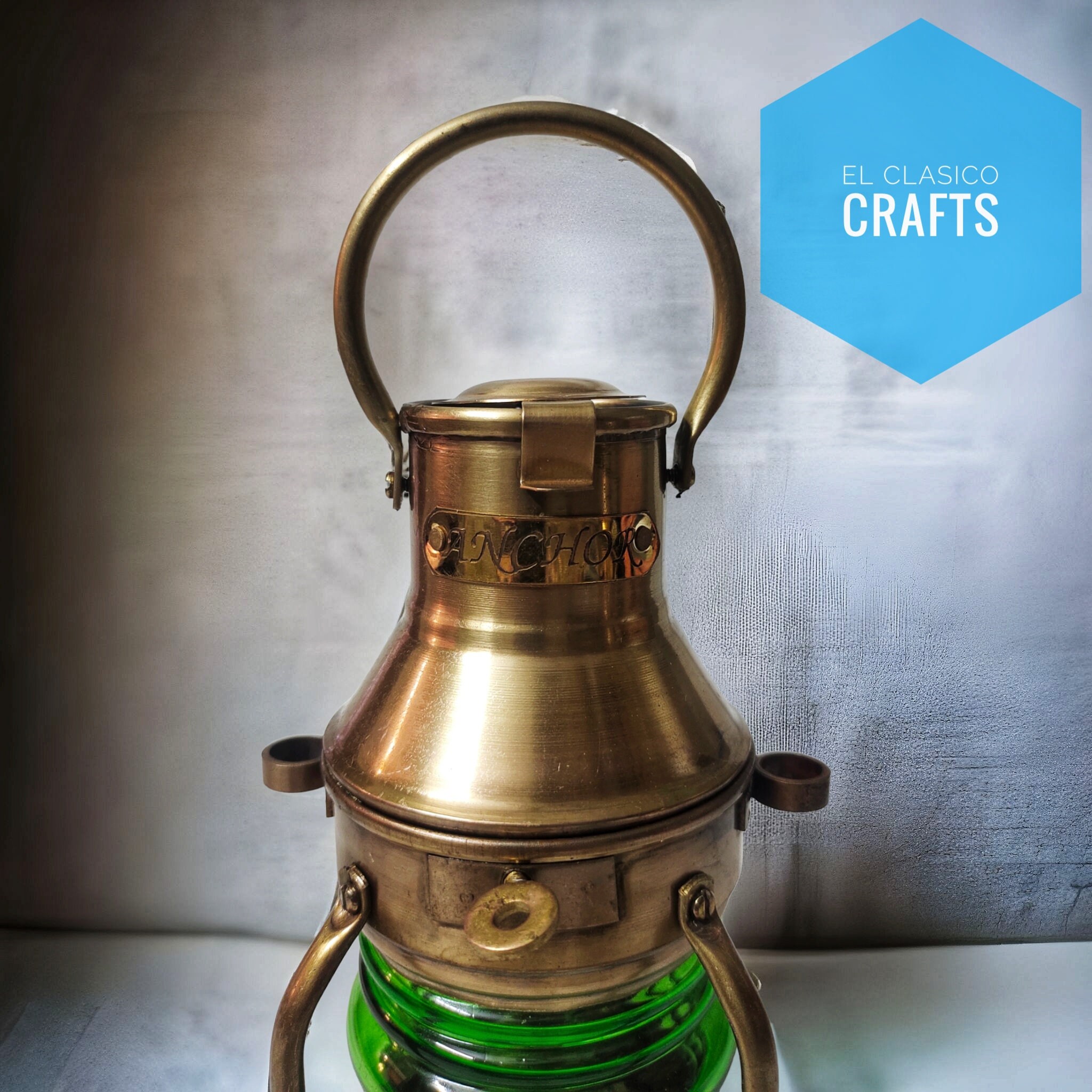 Lot De 2 Lanternes Marines En Laiton Et Cuivre - Ancre Bateau, Lampe à Huile, Reproduction