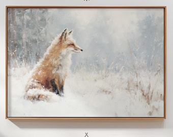 Winterfuchs in verschneiter Wiese Druck (Digitaler Download), TL6