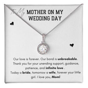 Sierlijke ketting, cadeau voor moeder op trouwdag, moeder van de bruid, cadeau van dochter, huwelijkscadeau, berichtkaartsieraden, huwelijkssieraden