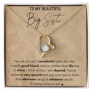 Bettelkette für meine Schwester, Geburtstagsgeschenk von Schwester, große Schwester, Weihnachtsgeschenk von Schwester, Geschenk für meine große Schwester, Geschenk für Schwester