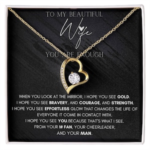 Presentes para a esposa, colar para a esposa do marido, cartão de aniversário para a esposa, presentes de aniversário de Natal para a esposa, presente para minha esposa, presentes para a esposa