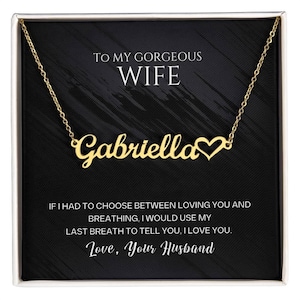 Personalized Christmas gift, Custom Necklace to my wife anniversary gift from husband, wife necklace, wife Birthday gift, women jewelry gift