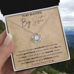Big Sister Necklace, jewelry gift to my sister, Sister birthday necklace gift, To my big sister from sister necklace, Sister Christmas gift