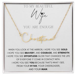 Personalized Christmas gift, Custom Necklace to my wife anniversary gift from husband, wife necklace, wife Birthday gift, women jewelry gift