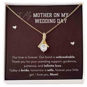 Collana delicata, regalo per la mamma il giorno del matrimonio, madre della sposa, regalo dalla figlia, regalo di nozze, gioielli con messaggio, gioielli da sposa