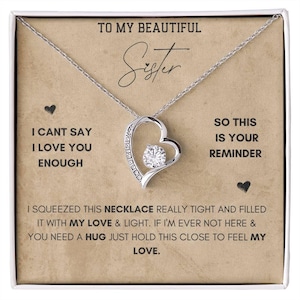 Collana per mia sorella, regalo da sorella a sorella, regalo da fratello a sorella, regalo di compleanno per sorella, regali di gioielli per sorella, regalo di Natale