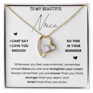 Cadeau voor nichtje, sterlinggouden ketting aan mijn nichtje Verjaardagscadeau, kerstcadeau, huwelijkscadeau van tante, nichtsieraden, ketting van oom