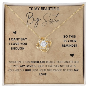 Bettelkette für meine Schwester, Geburtstagsgeschenk von Schwester, große Schwester, Weihnachtsgeschenk von Schwester, Geschenk für meine große Schwester, Geschenk für Schwester