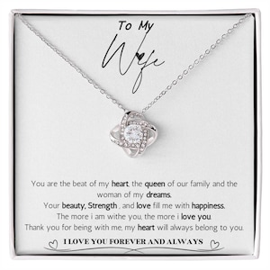 Anniversary gift to my wife, Wife birthday gift from husband, wife necklace, Christmas gift to my wife, wife jewelry gifts, women necklace
