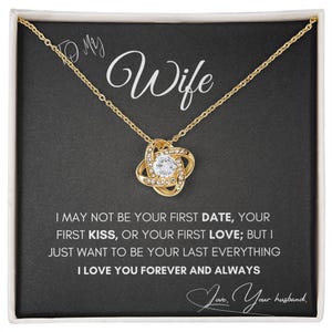 Charm necklace to my wife anniversary gift for women, Wife necklace gift from husband, wife birthday gift, Christmas gift, wife jewelry gift