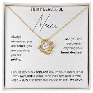 Cadeau pour nièce, collier en or sterling à ma nièce, cadeau d'anniversaire, cadeau de Noël, cadeau de mariage de la tante, bijoux de nièce, collier de l'oncle