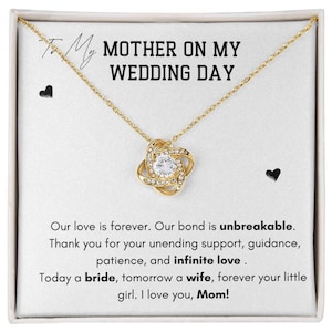Zierliche Halskette, Geschenk für Mama am Hochzeitstag, Mutter der Braut, Geschenk der Tochter, Hochzeitsgeschenk, Nachricht Karte Schmuck, Hochzeitsschmuck