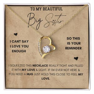 Big Sister Necklace, jewelry gift to my sister, Sister birthday necklace gift, To my big sister from sister necklace, Sister Christmas gift