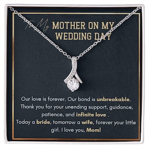 Collana delicata, regalo per la mamma il giorno del matrimonio, madre della sposa, regalo dalla figlia, regalo di nozze, gioielli con messaggio, gioielli da sposa