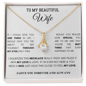 Charm necklace to my wife anniversary gift for women, Wife necklace gift from husband, wife birthday gift, Christmas gift, wife jewelry gift