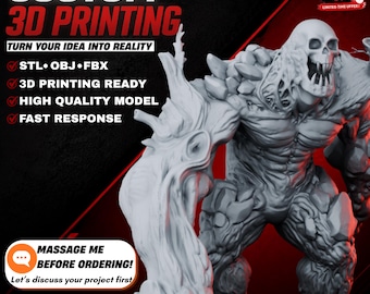 Custom 3D Character Model STL File,Custom 3D printing,3D Printing,3D model,Printing,Characther,Convert 2d to 3d