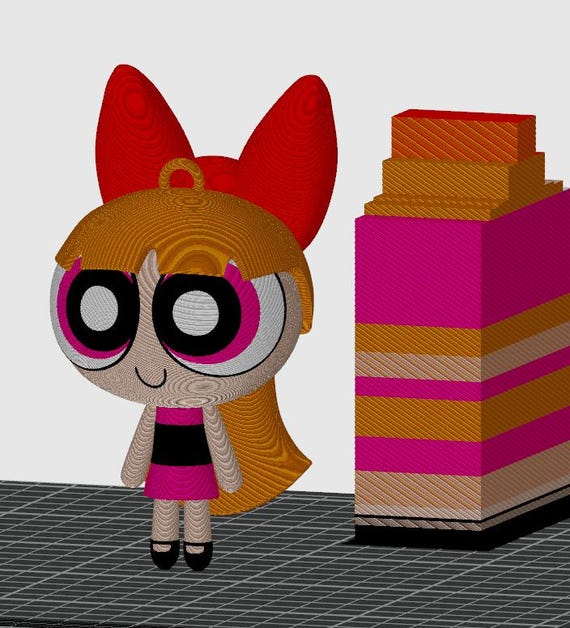 パワーパフガールズ ブロッサム フィギュア、3D プリント可能モデル