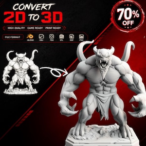Image to 3D Model Conversion Service ,Turn Photo into 3D Model,Custom 2D Image to 3D Design ,Model Custom 2D  STL  3MF Files for 3D Printing