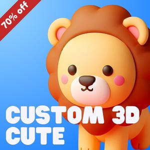 Konwersja 2D do 3D, Niestandardowy uroczy model 3D, Chibi 3D, Zwierzę 3D, Kreskówka 3D, Modelowanie i renderowanie postaci 3D, Blender, Rzeźbienie, Maskotka
