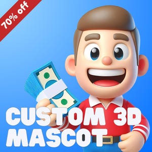 Konwersja 2D do 3D, Niestandardowy uroczy model 3D, Chibi 3D, Zwierzę 3D, Kreskówka 3D, Modelowanie i renderowanie postaci 3D, Blender, Rzeźbienie, Maskotka