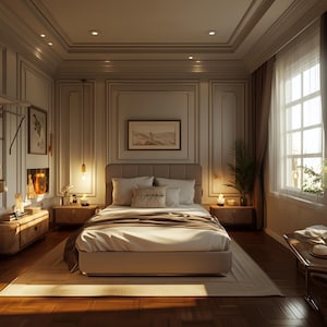 Diseño de dormitorio personalizado, servicio de diseño de interiores 3D, renderizado arquitectónico