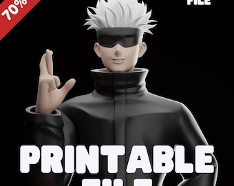 Gojo Satoru Anime 3D Print Model, Multi Color STL File (Digital Download)