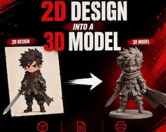 Custom 2D to 3D Model Conversion | Turn Your Image into a 3D Printable Model | STL OBJ
