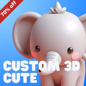 Konwersja 2D do 3D, Niestandardowy uroczy model 3D, Chibi 3D, Zwierzę 3D, Kreskówka 3D, Modelowanie i renderowanie postaci 3D, Blender, Rzeźbienie, Maskotka