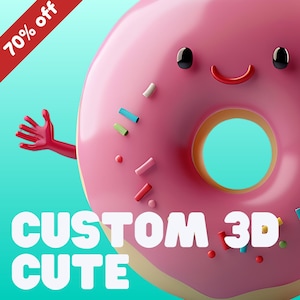 CUSTOM 2D zu 3D, 3D Chibi, 3D Tier, 3D Cartoon, 3D Charakter Modellierung und Wiedergabe, Blender, Sculpting, 3D Maskottchen