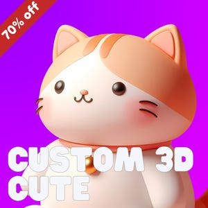 CUSTOM CUTE 3D model, 3D chibi, 3D animal, 3D cartoon, 3D character modeling and rendering, blender, sculpting, mascot, Convert 2d to 3d