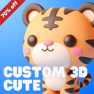 Konwersja 2D do 3D, Niestandardowy uroczy model 3D, Chibi 3D, Zwierzę 3D, Kreskówka 3D, Modelowanie i renderowanie postaci 3D, Blender, Rzeźbienie, Maskotka
