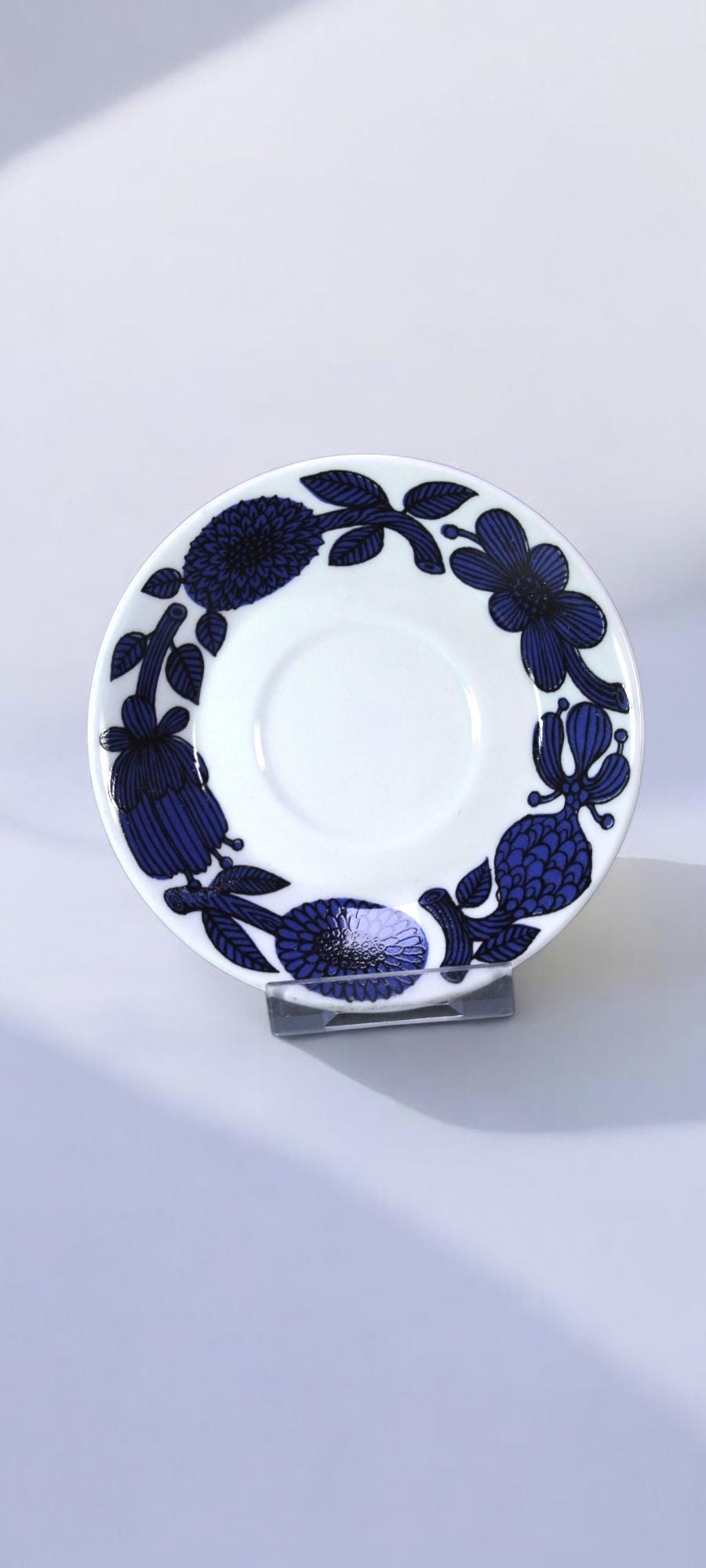 Gustavsberg - Stig Lindberg - Blue Aster - Saucer - 12.5 Cm