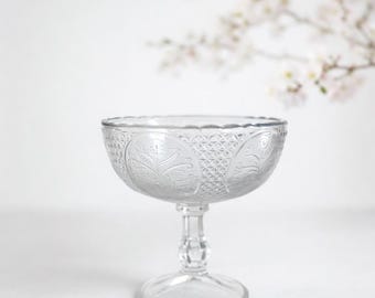 Bol de cristal para dulces Zabkowice, plato vintage con base, años 50