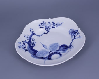 Meissen Blue Orchid. Unique, Dessert, Cake Plate 邁森瓷器 마이센 도자기