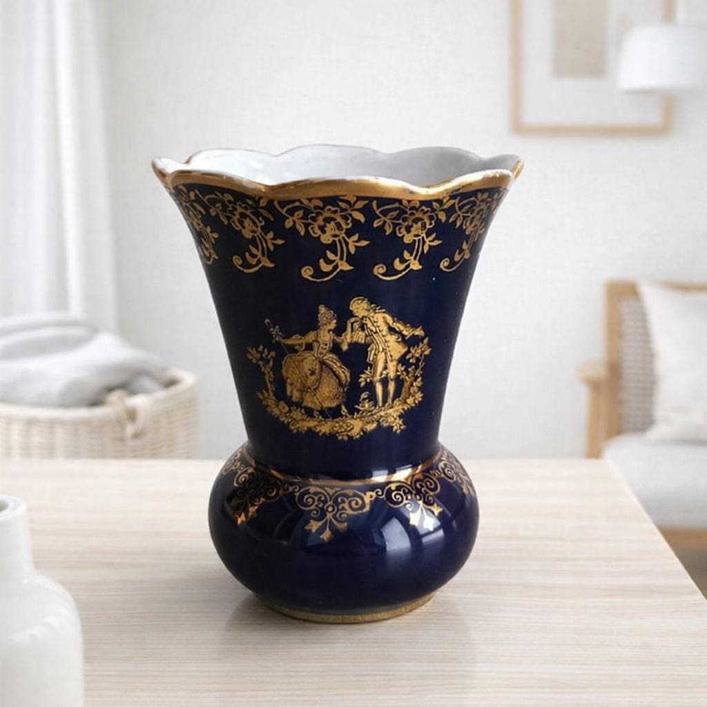 リモージュ　イタリー風　花瓶 Small vase limoge blue - Etsy 日本